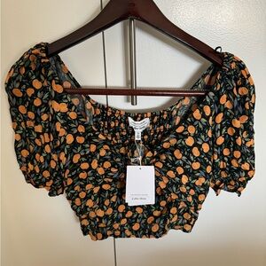 & other stories orange print top